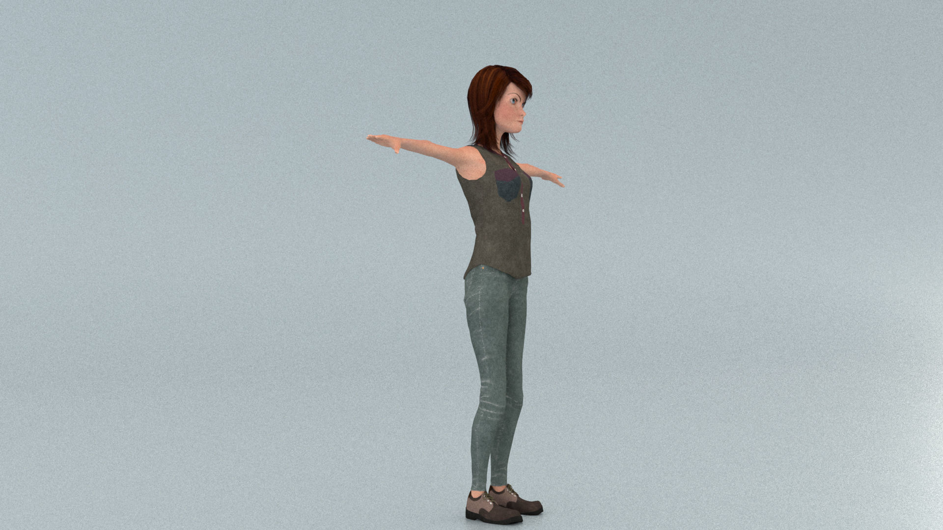 laos Toon Female Teen Low-poly 3D model_3