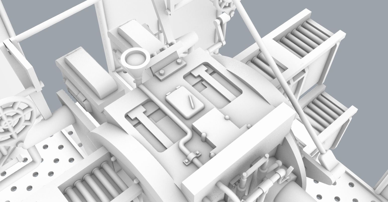 Pom Pom QF 2 Pounder 40mm Low-poly 3D model_1