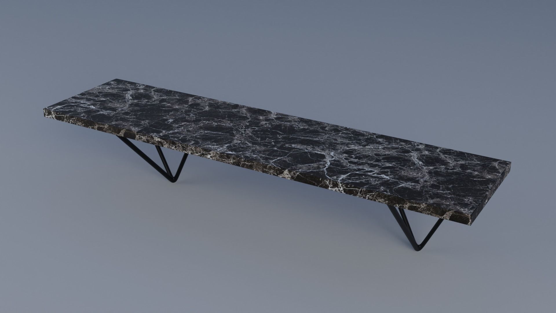 Marble shelf Low-poly 3D model_1