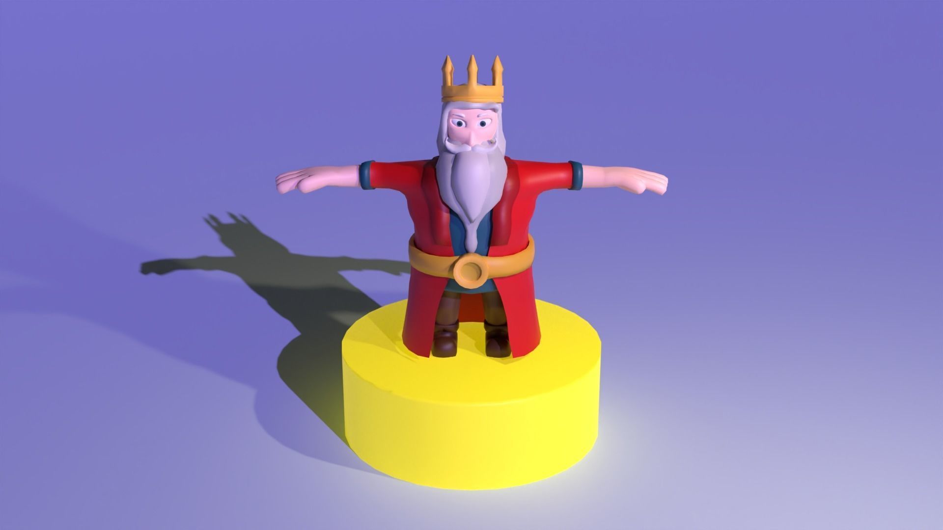 Low poly Stylized 3D King  Free low-poly 3D model_2