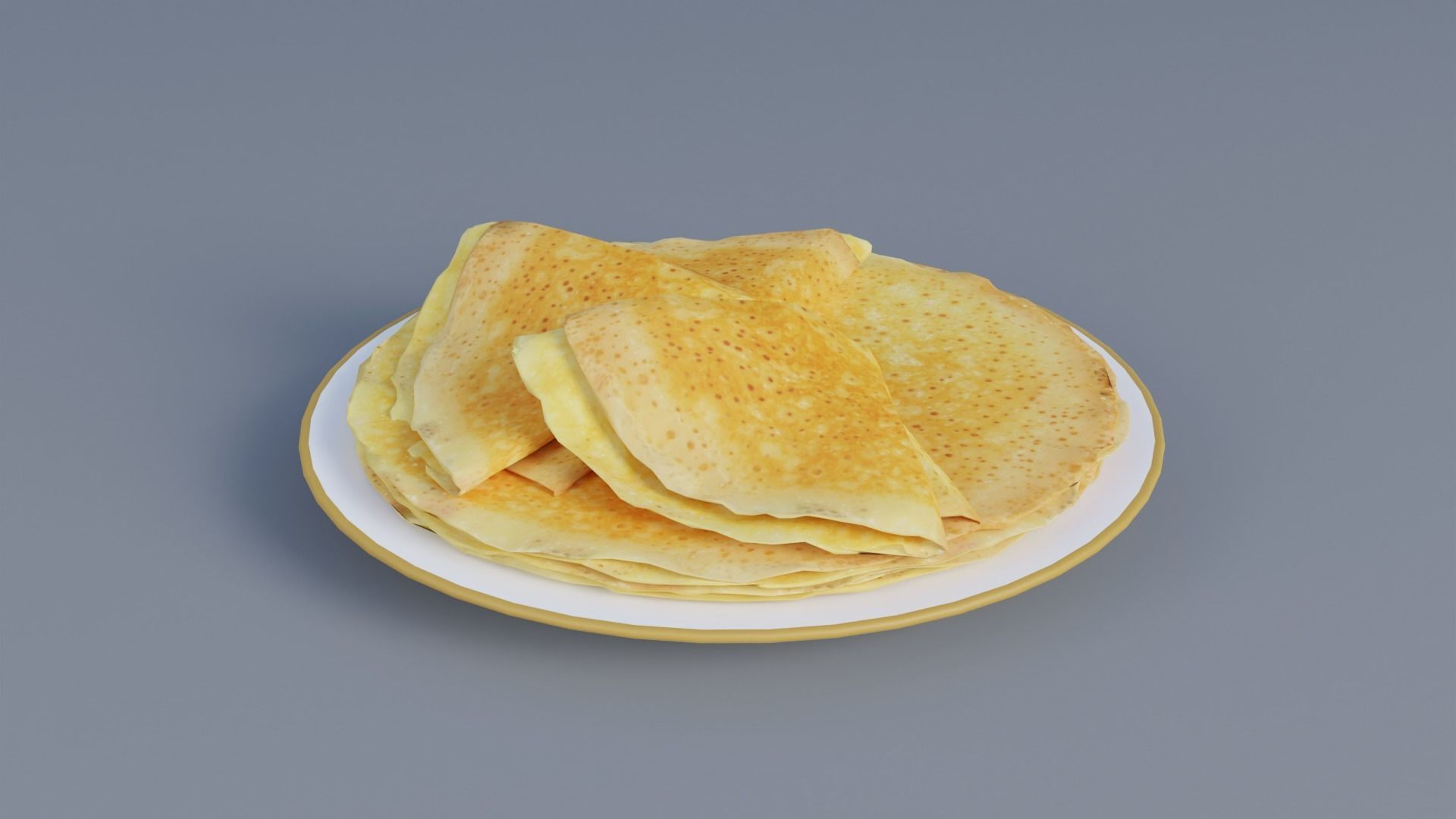 Pancakes Low-poly 3D model_2