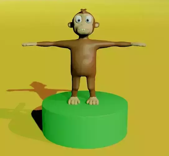Stylized Game Ready Low Poly 3D Monkey Low-poly 3D model