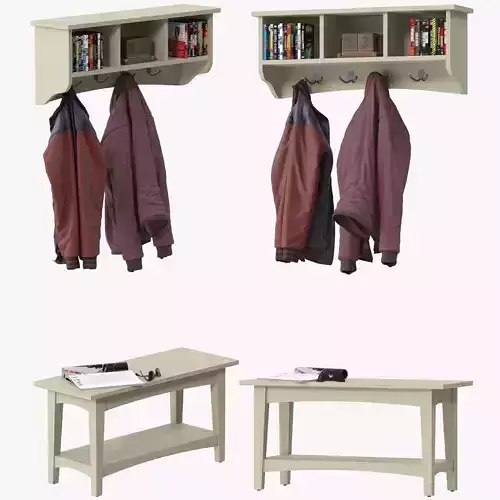 Wall Mounted Coat Hook Storage Unit