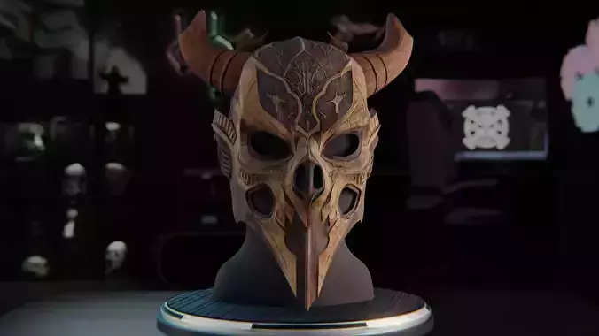 Druid wooden mask 3D print model