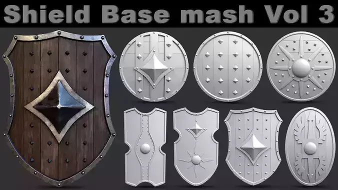 Shield Base Mesh Vol 3  Low-poly 3D model