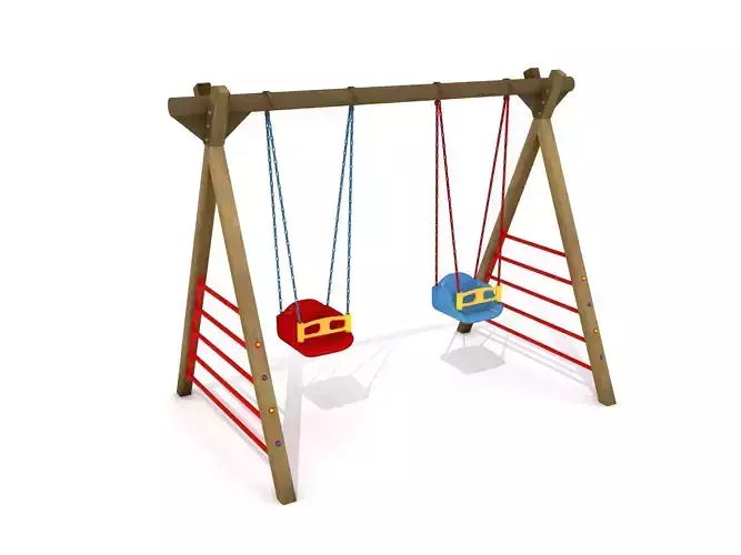 Kids Game Play Equipment 025 Wooden Swing