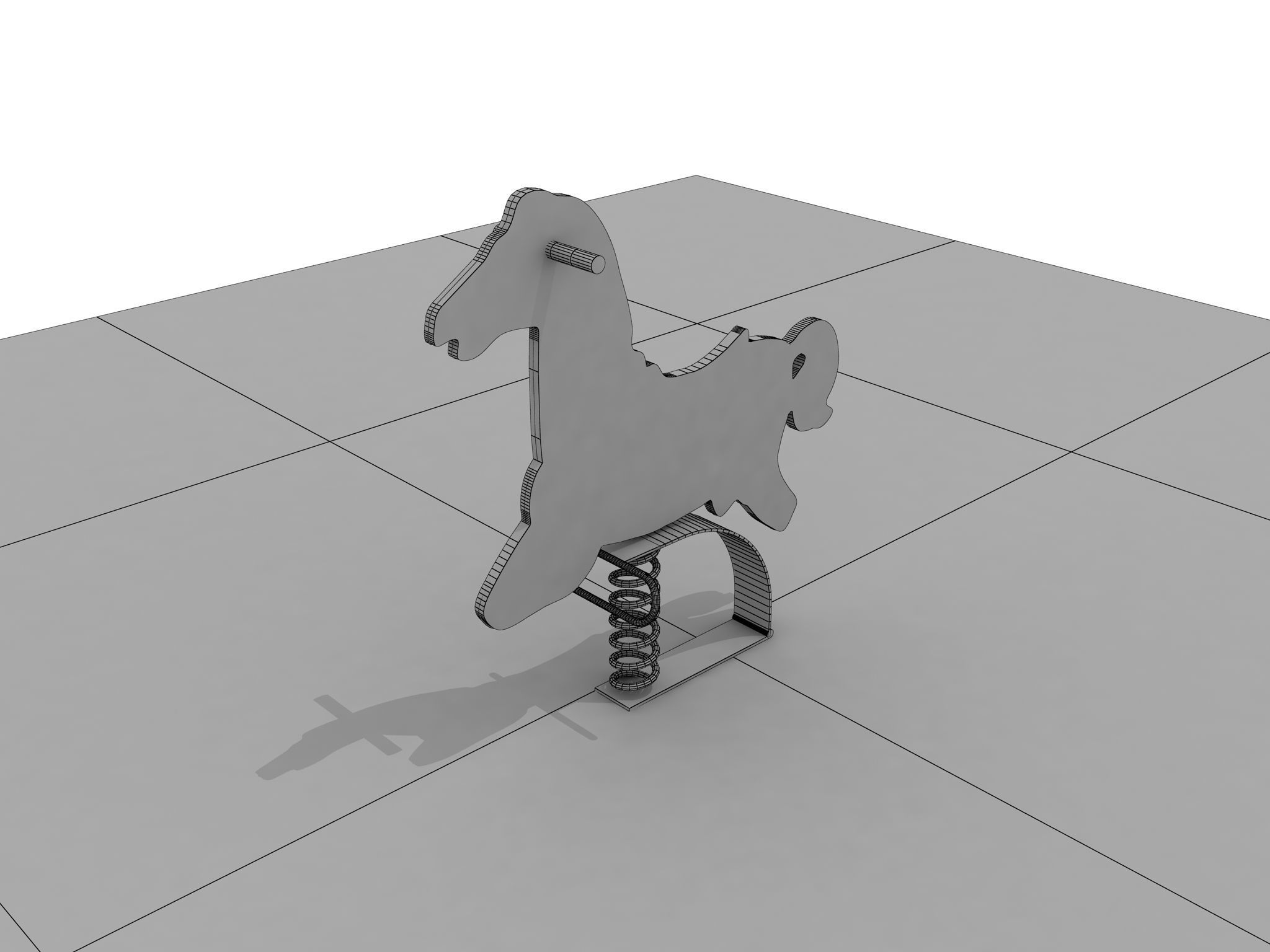 Kids Game Play Equipment 022 Rocking Horse 3D model_5