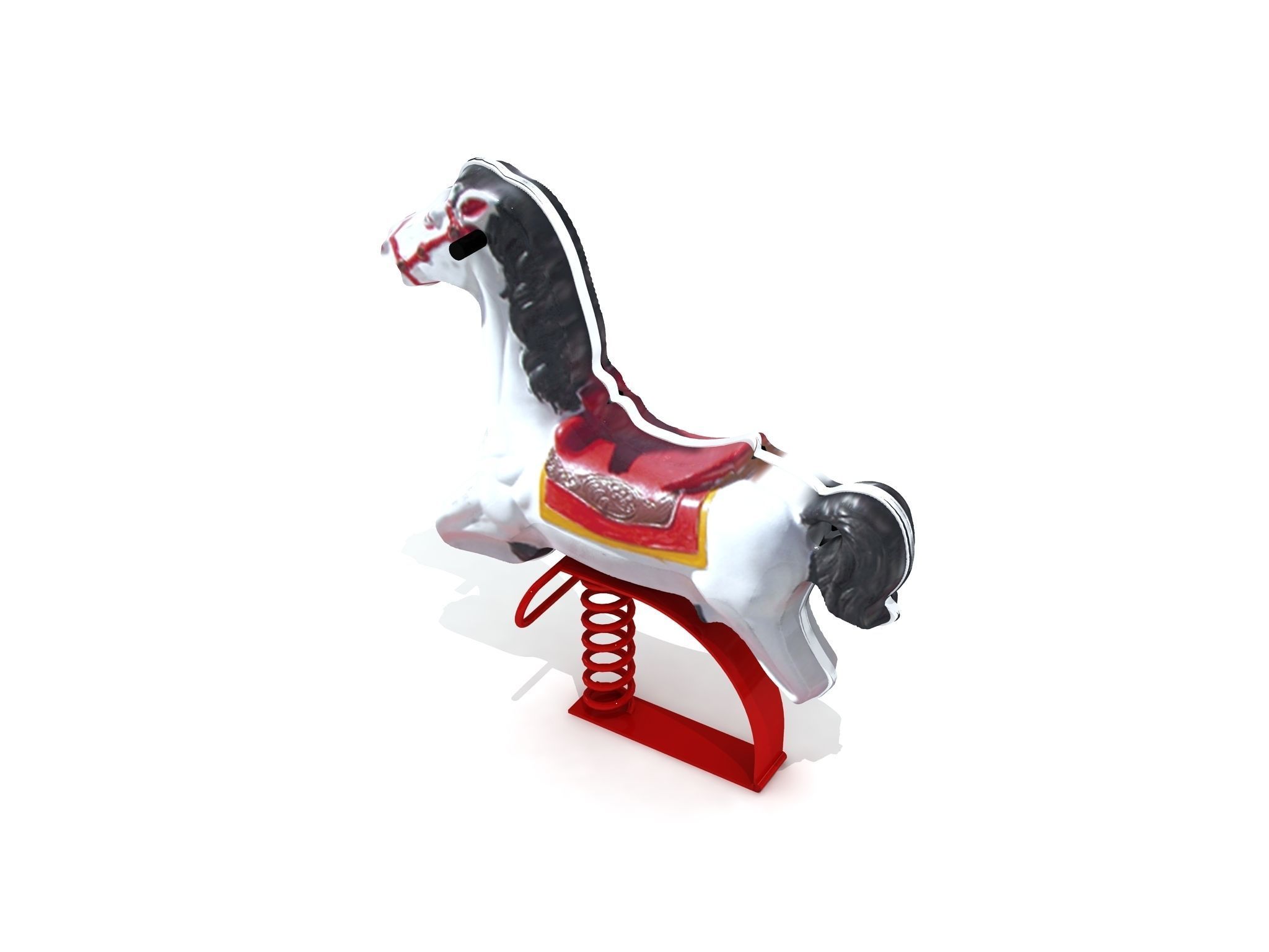 Kids Game Play Equipment 022 Rocking Horse 3D model_2