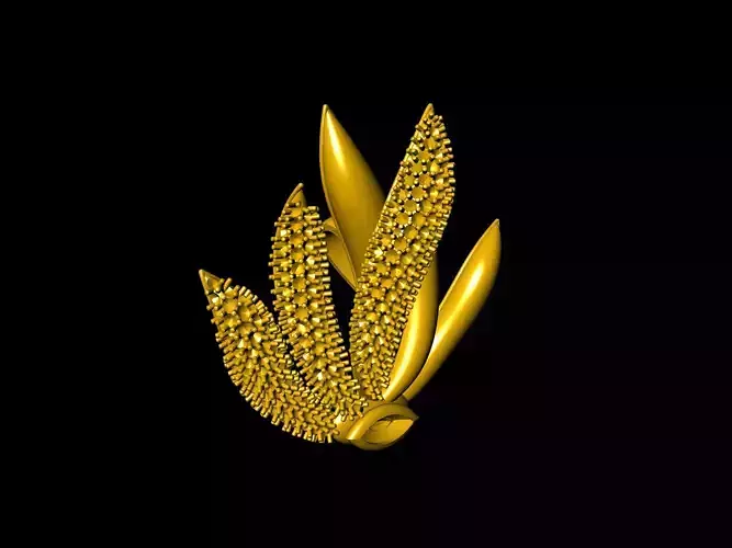 Contemporary Designer Pave flower set 3D print model
