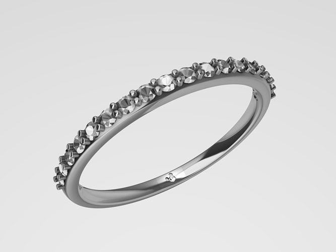 half diamond mickey mouse engraved ring stl verified 3D print model