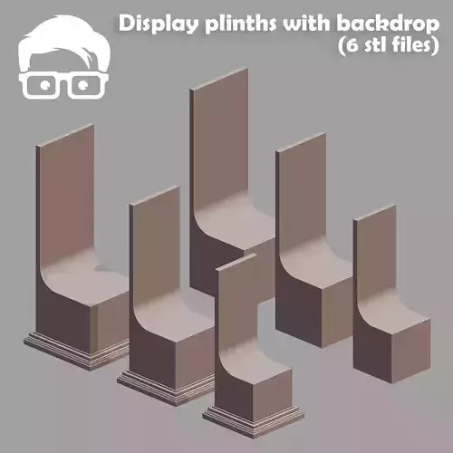 Display plinths with backdrop 3D print model