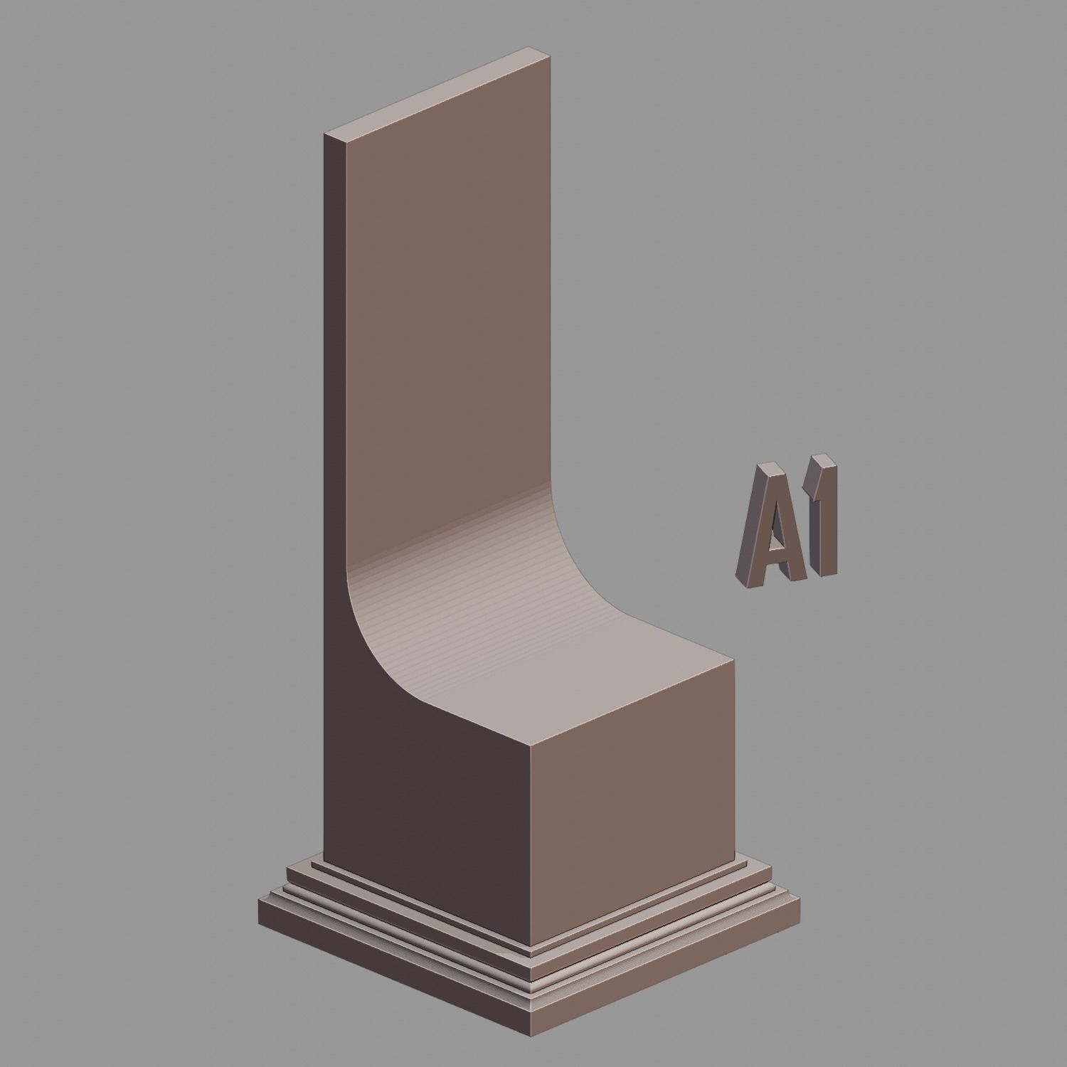 Display plinths with backdrop 3D print model_2