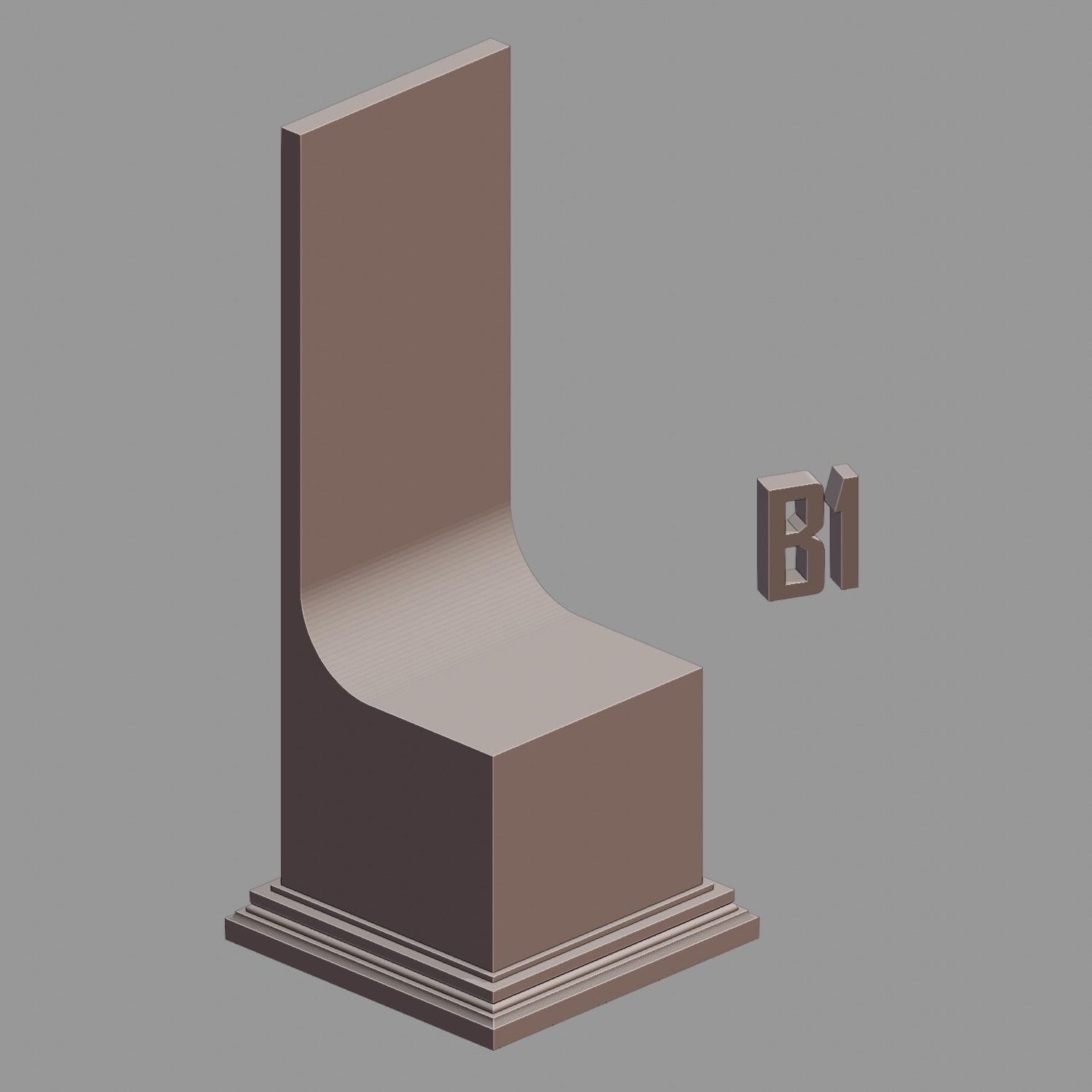 Display plinths with backdrop 3D print model_4