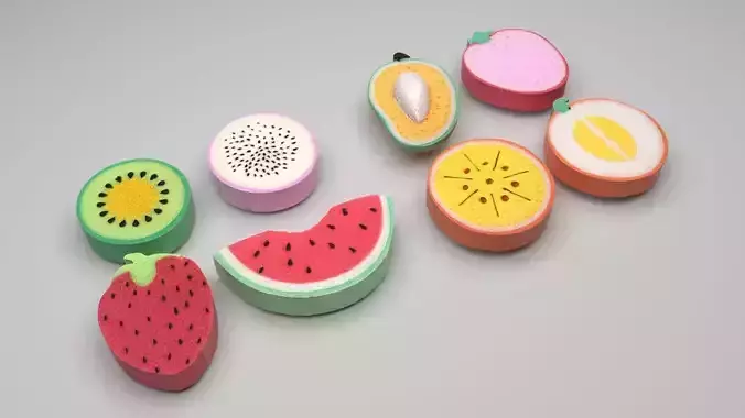 Fruit Bath Sponges Set