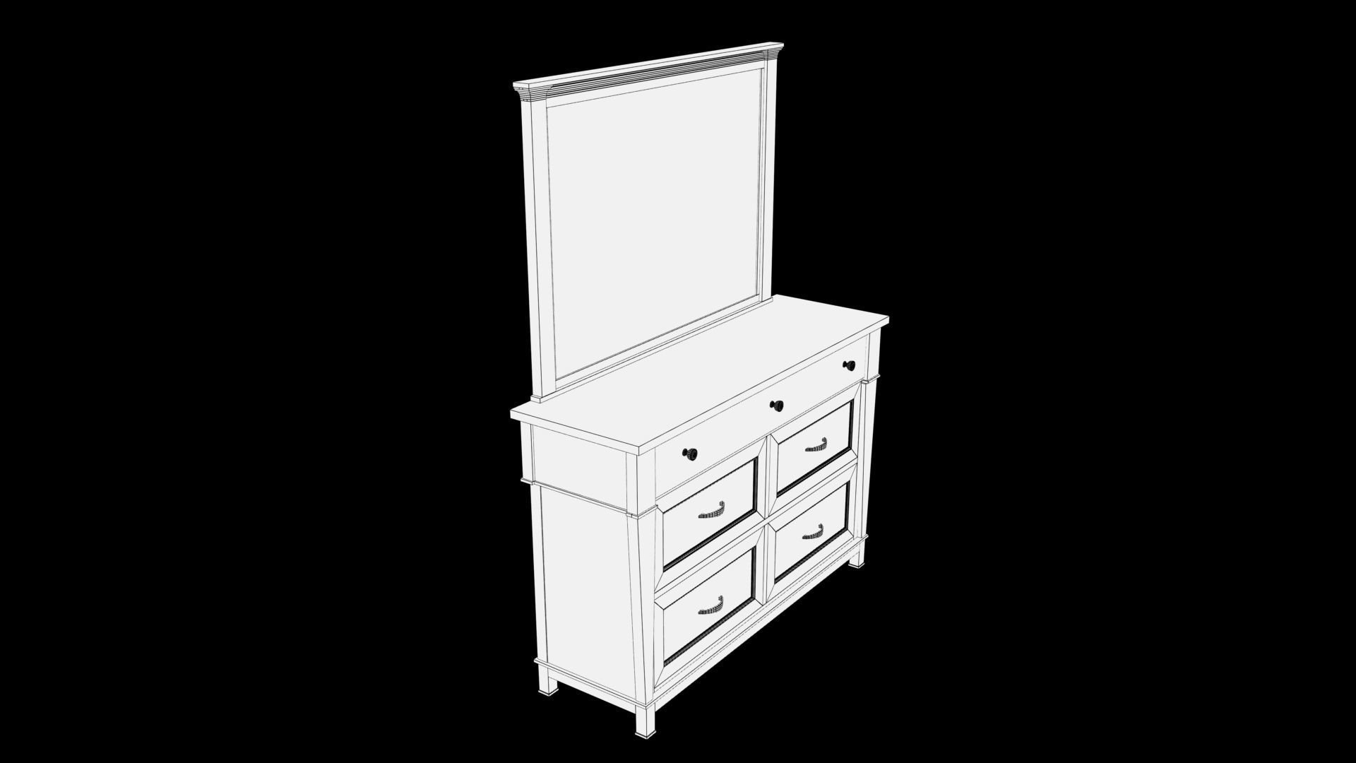 Dressing Table 3D model_7