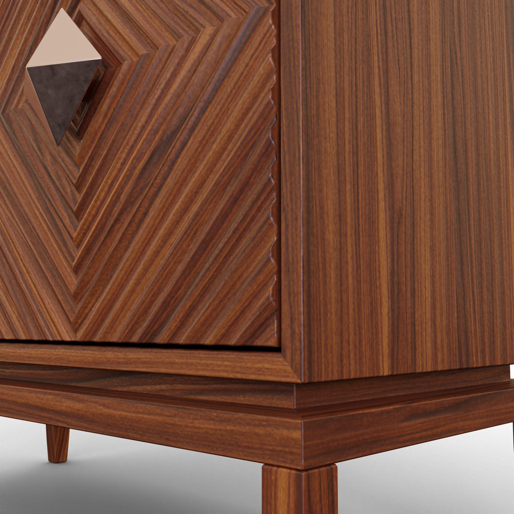 Modern Wooden Cabinet Low-poly 3D model_1