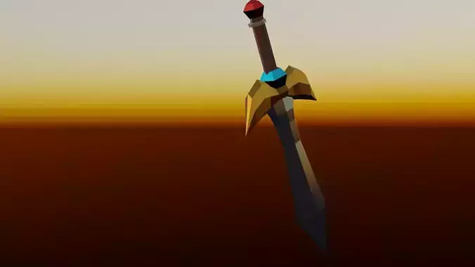low poly sword