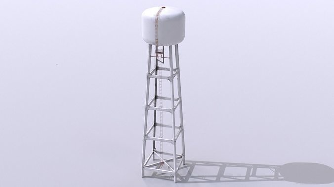 Water tower 2 Low-poly 3D model