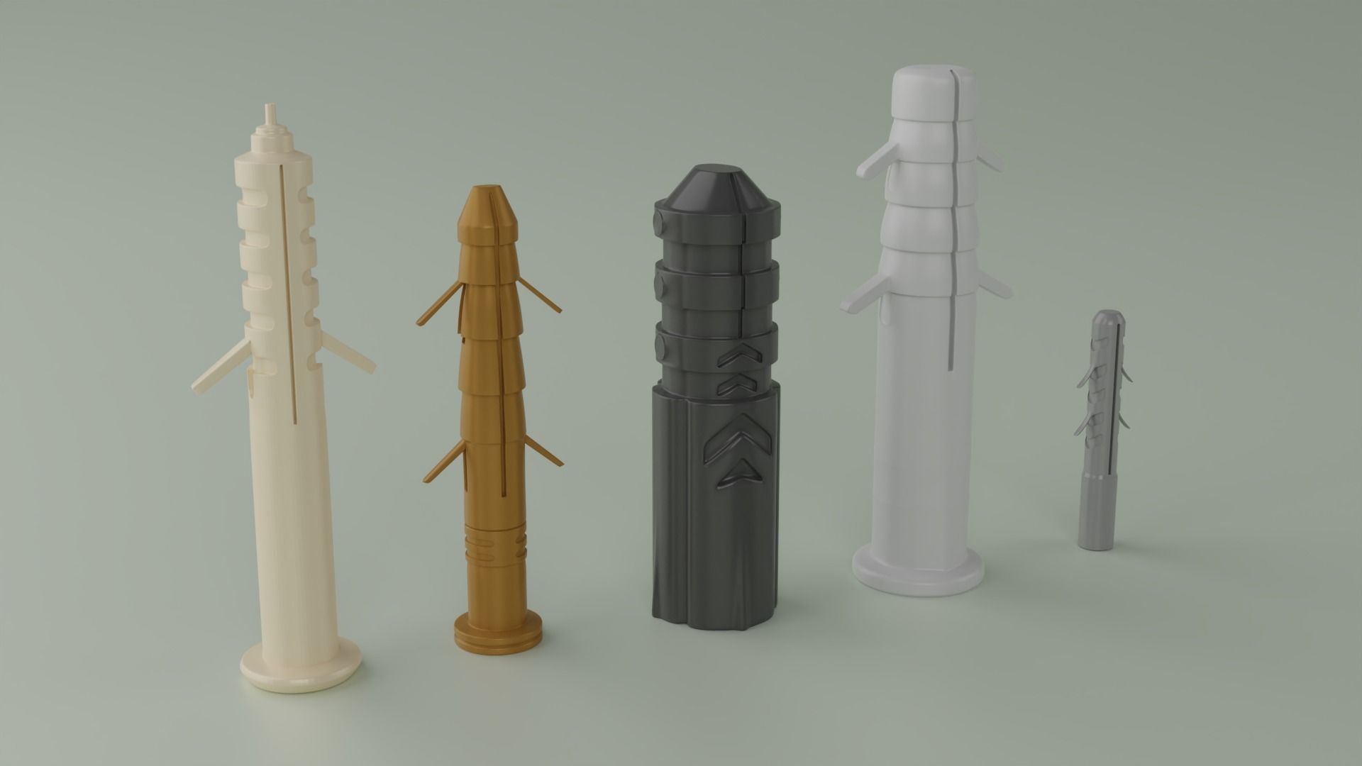 Plastic Plug Pack 3D model_1
