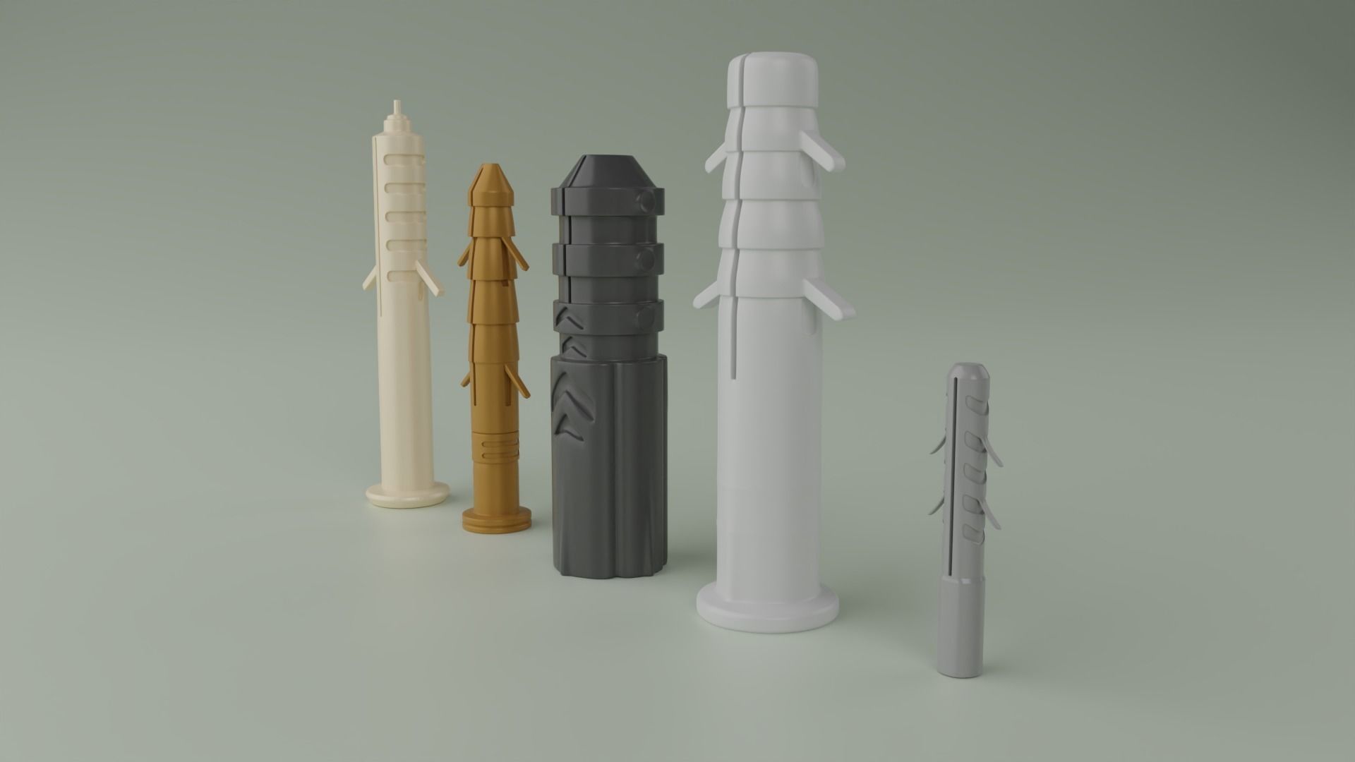 Plastic Plug Pack 3D model_4