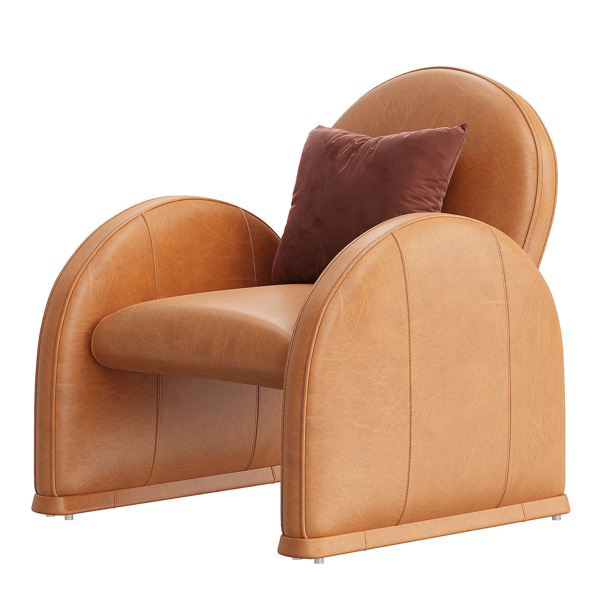 Nicola Leather Chair Kennison 3D model_1