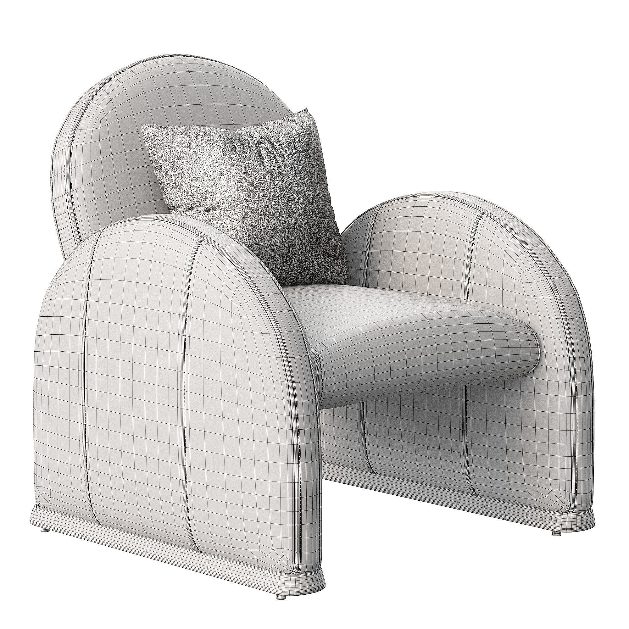 Nicola Leather Chair Kennison 3D model_3