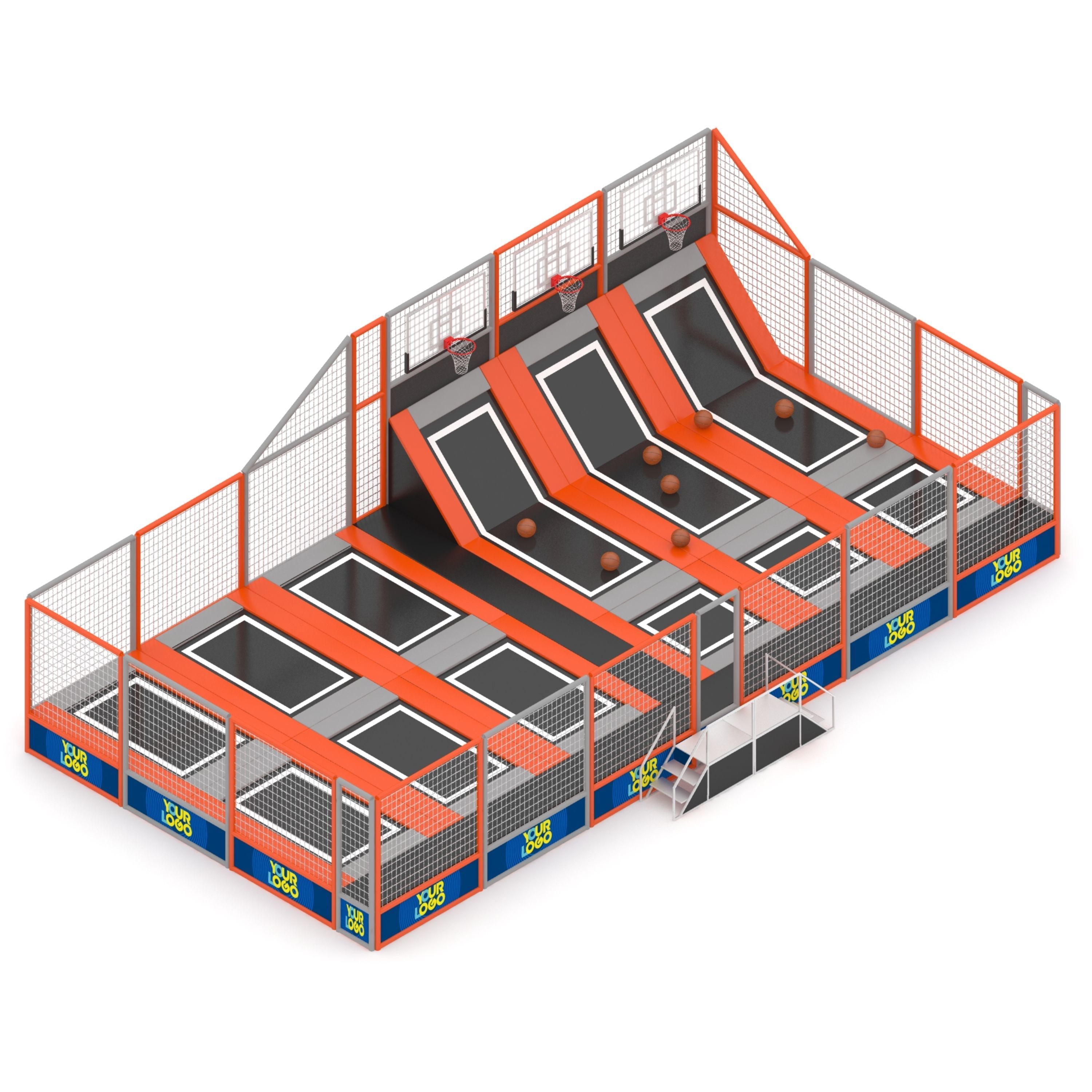 Trampoline Park 3D model_2