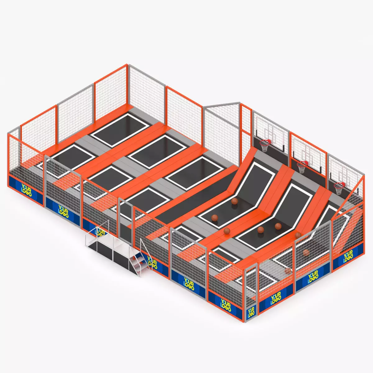 Trampoline Park 3D model_0
