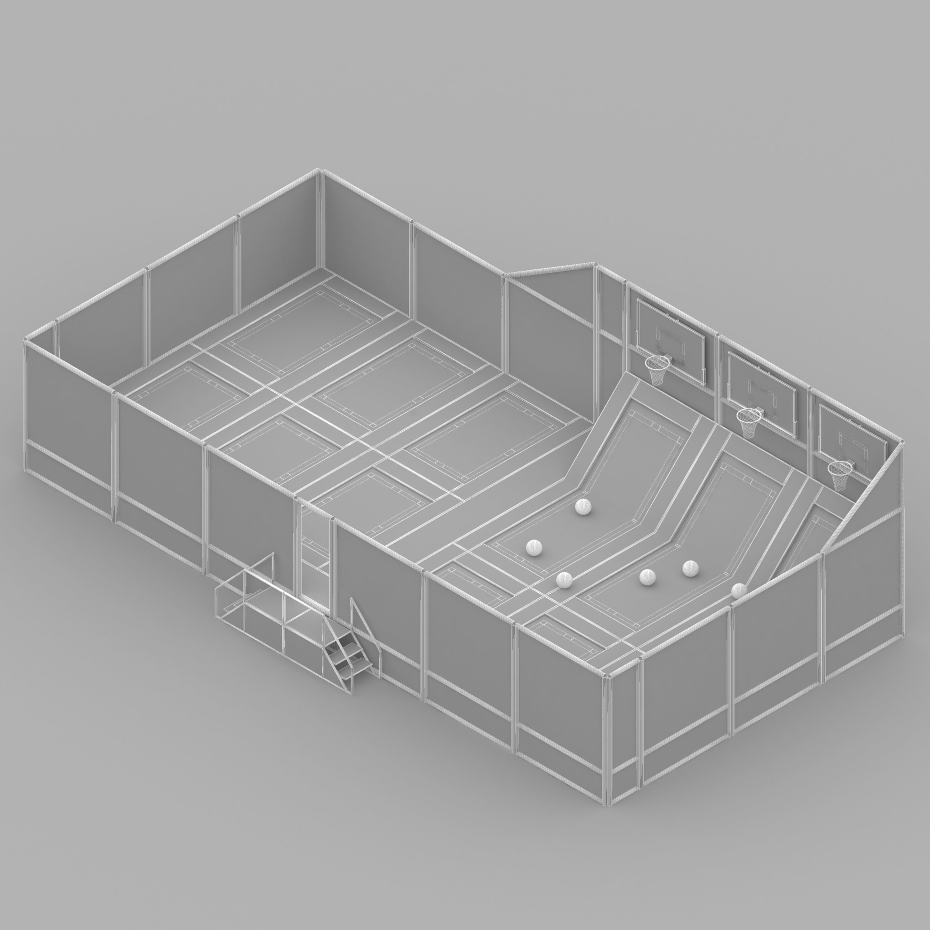Trampoline Park 3D model_6