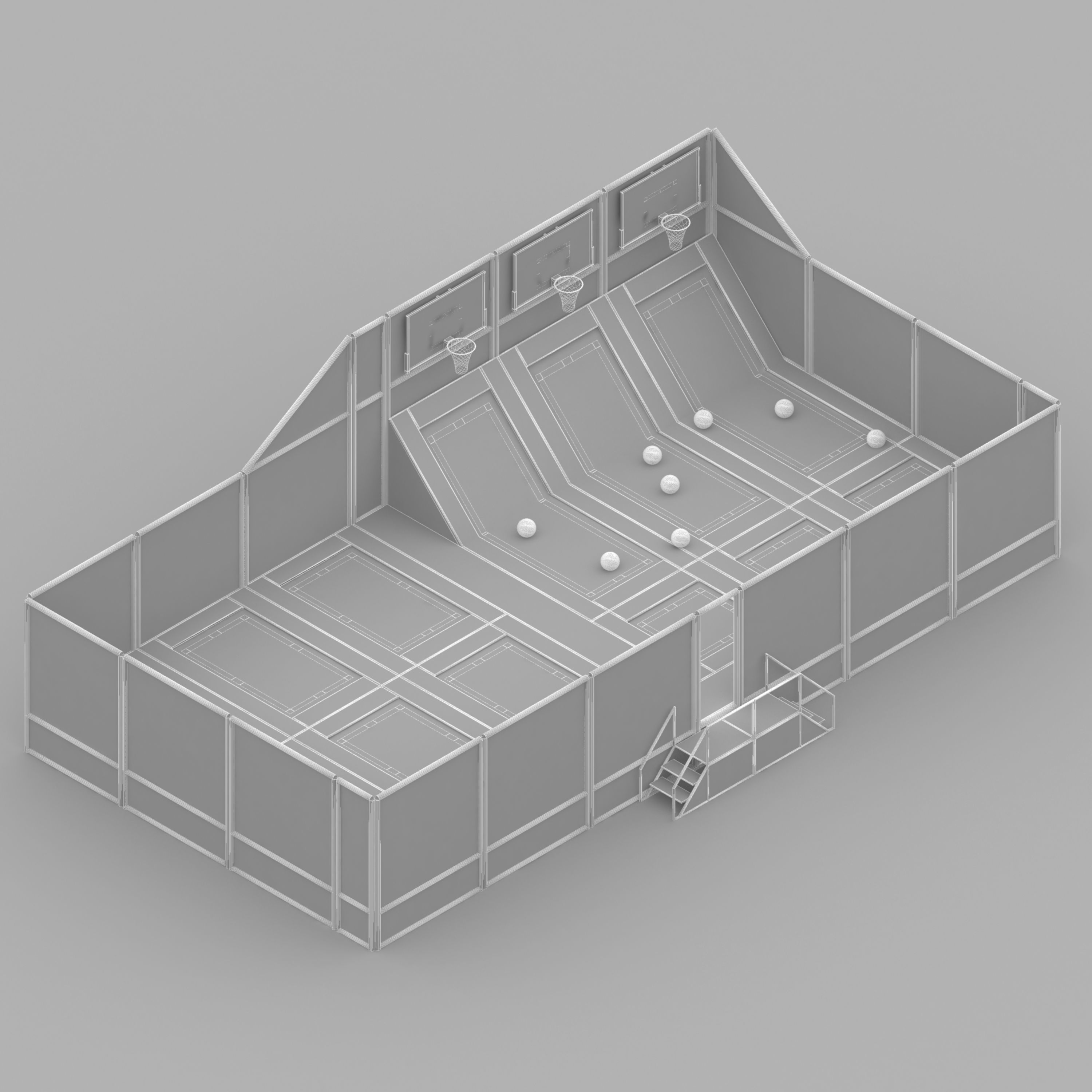 Trampoline Park 3D model_7