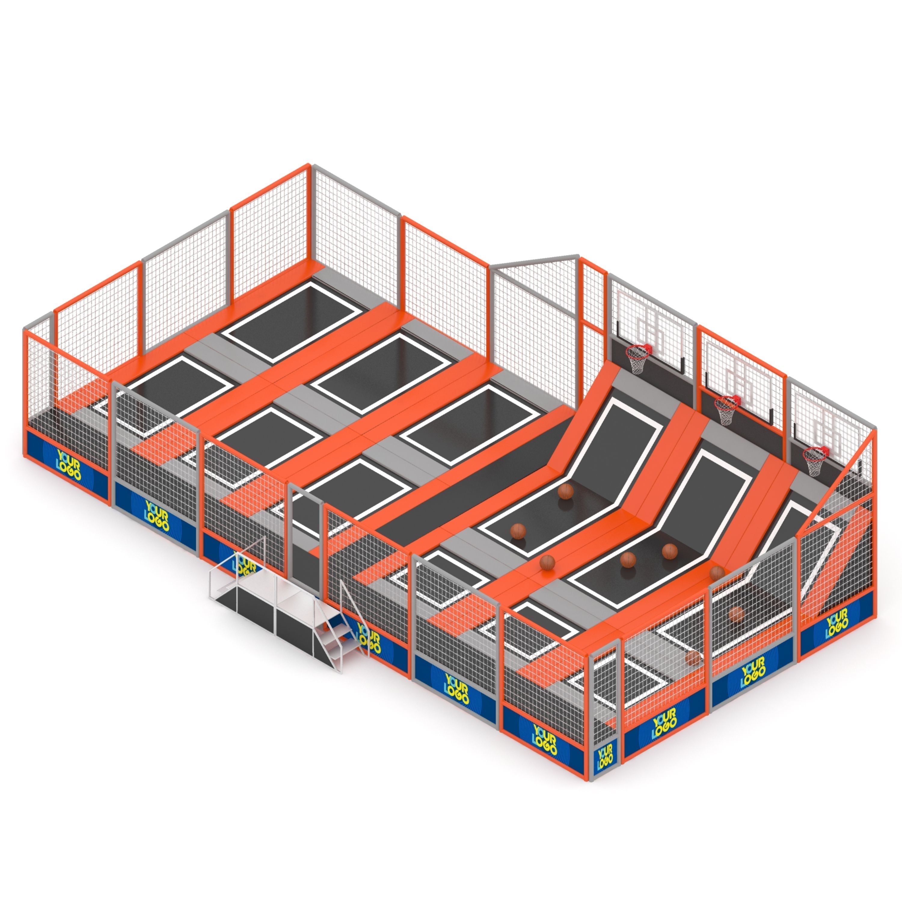 Trampoline Park 3D model_1