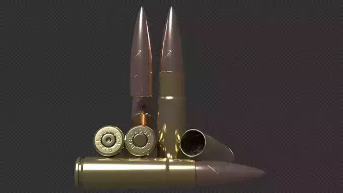 300 AAC Blackout Cartridge Low-poly 3D model