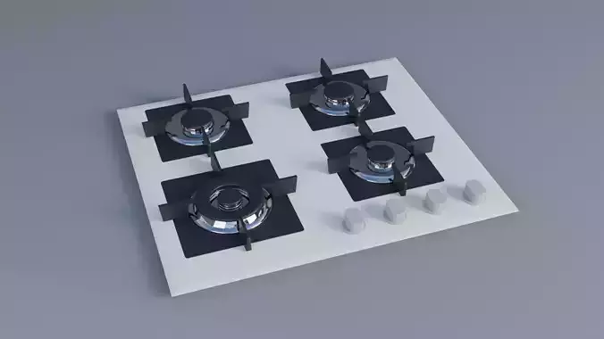 Hob Cooktop Low-poly 3D model