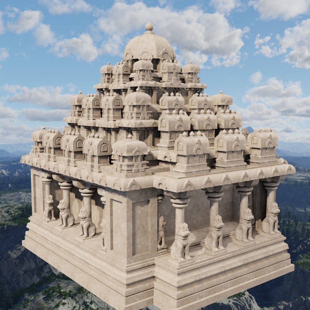 Mamallapuram Temple-4 3D model_3