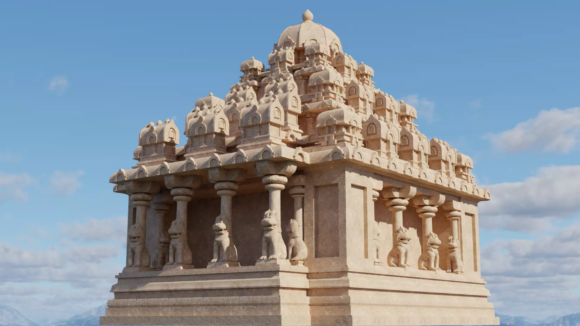 Mamallapuram Temple-4 3D model_0