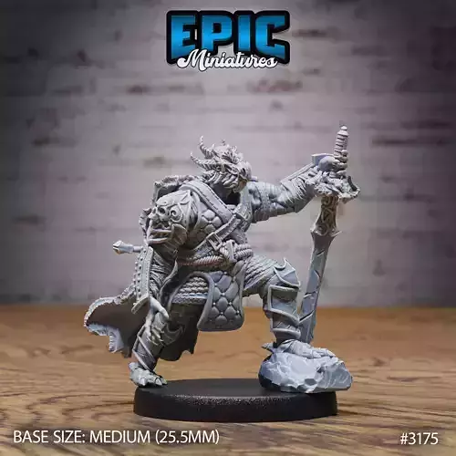 Dragonborn Warrior - DnD Tabletop Miniature 3D Model 3D print model