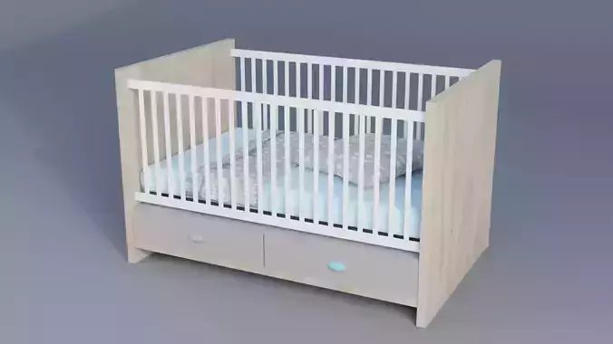 Hudson Crib Low-poly 3D model