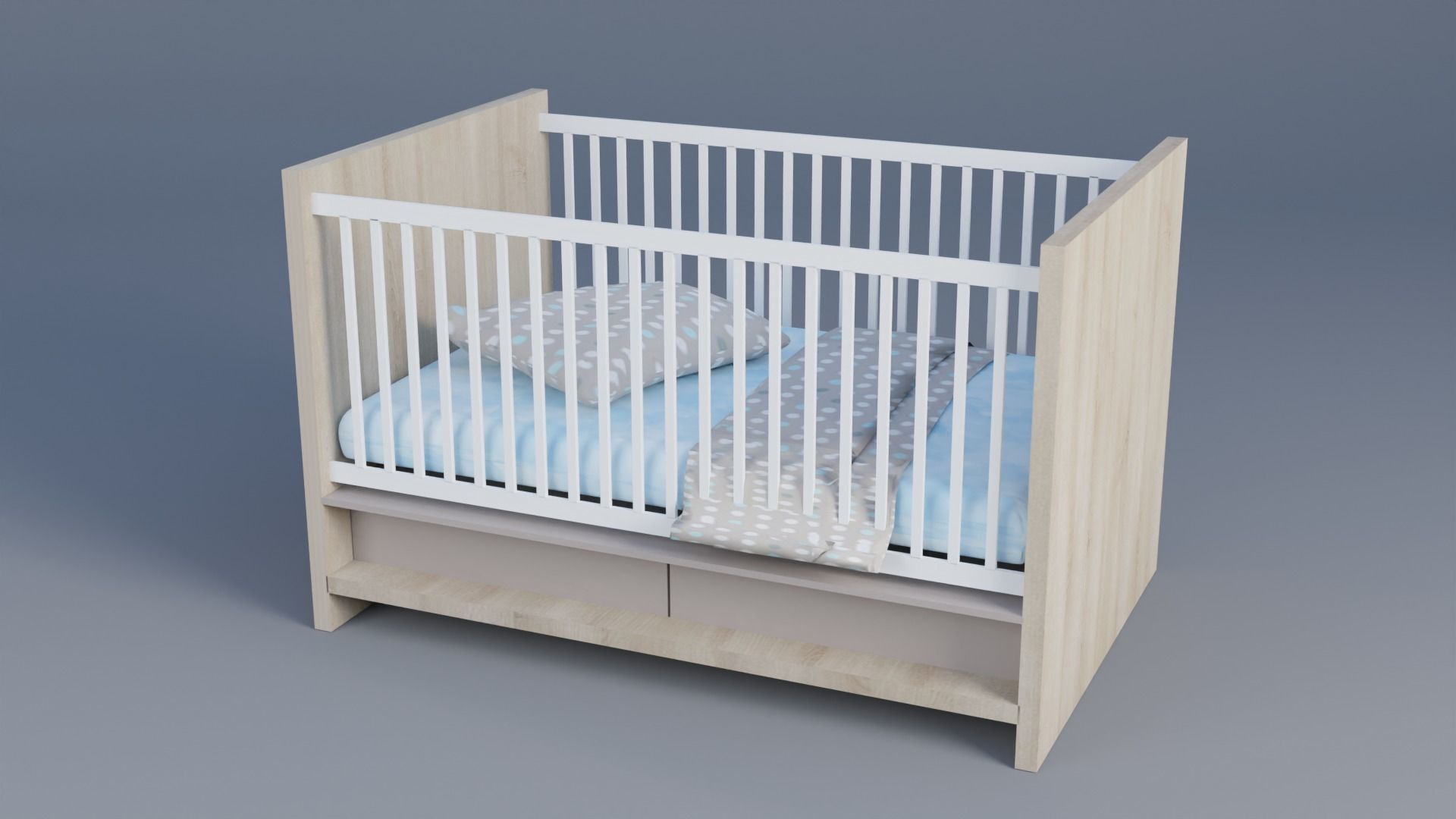 Hudson Crib Low-poly 3D model_2