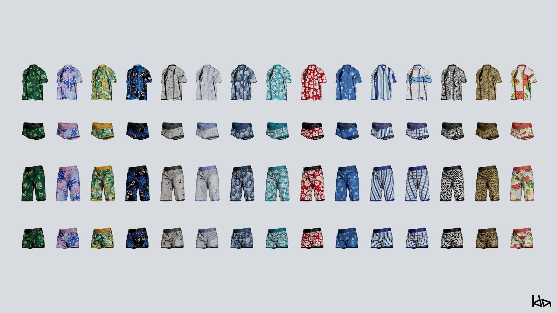 Beach Bundle Boys and Girls - Game Ready 3D Model Collection_21