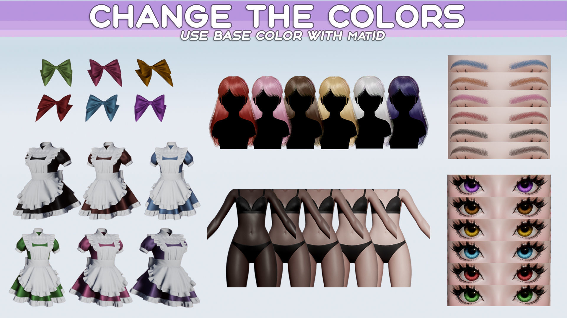 Cute Maid Low-poly 3D model_10