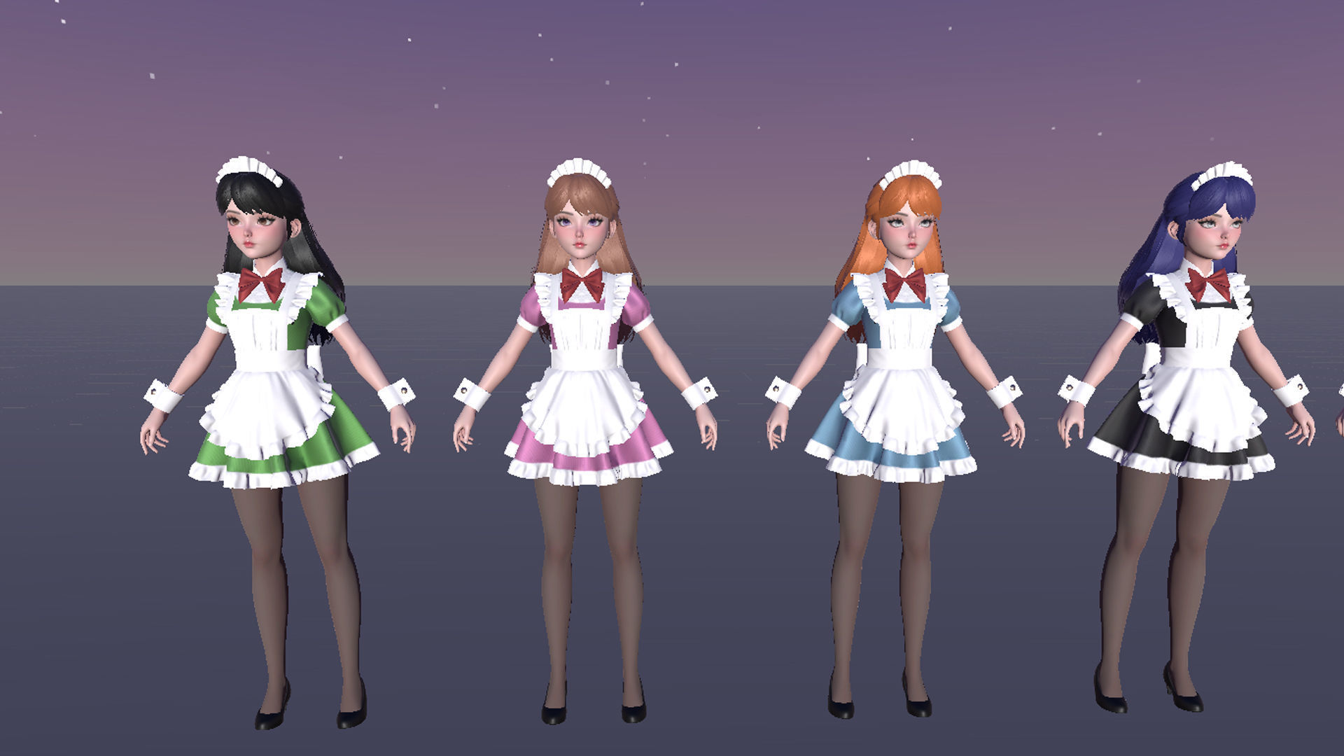 Cute Maid Low-poly 3D model_24