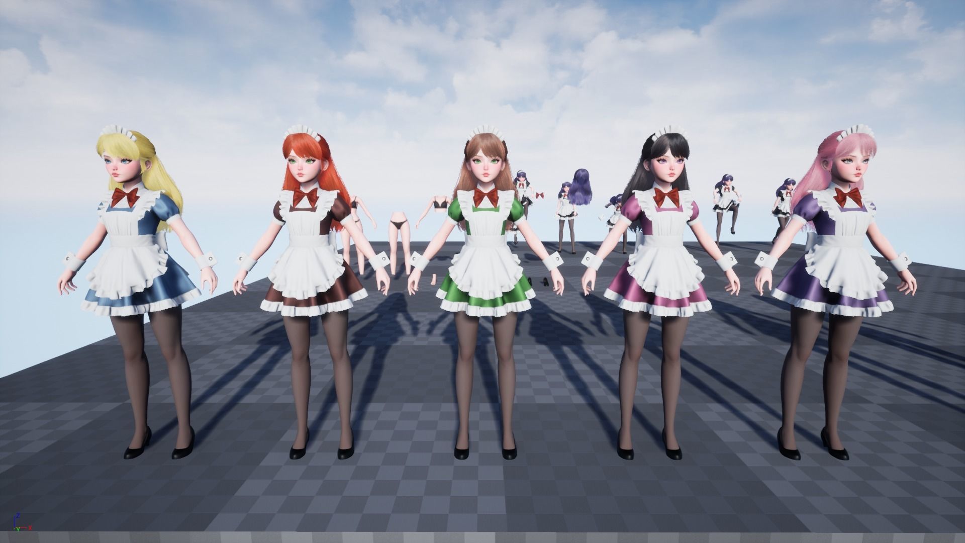 Cute Maid Low-poly 3D model_18