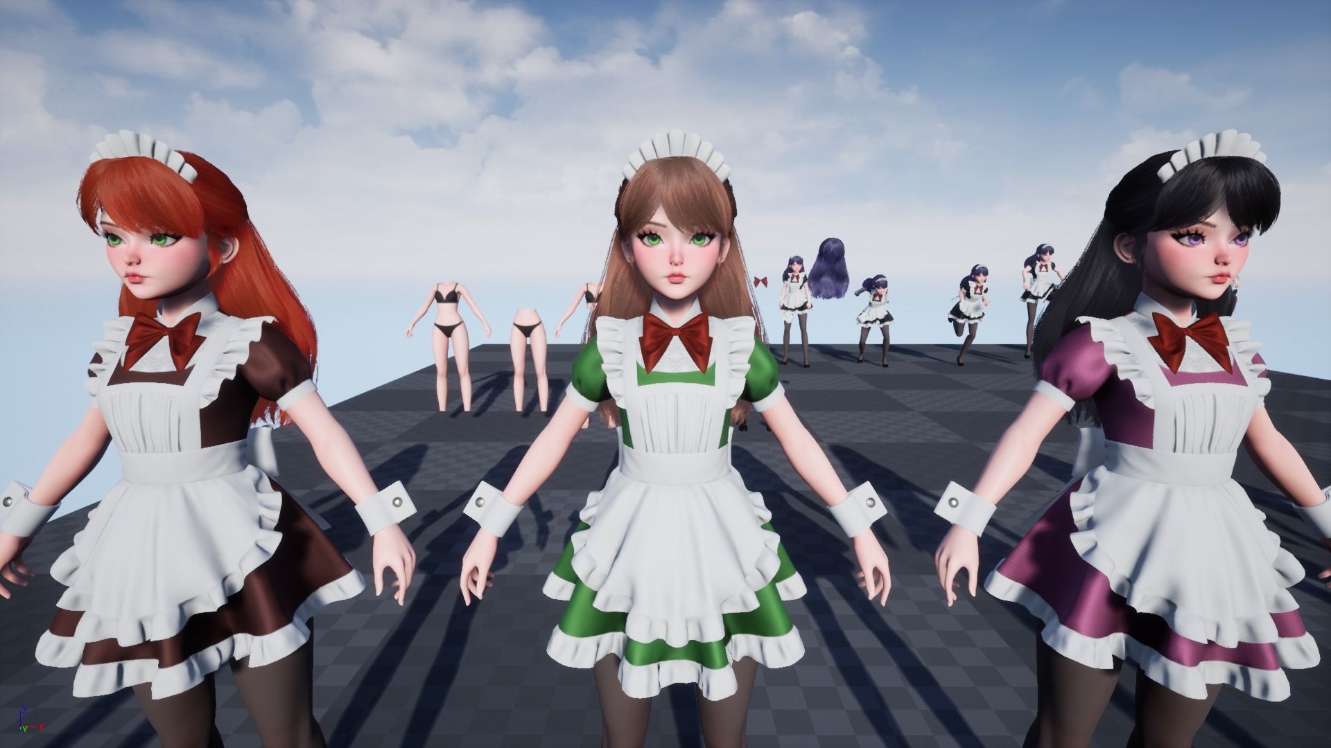 Cute Maid Low-poly 3D model_17