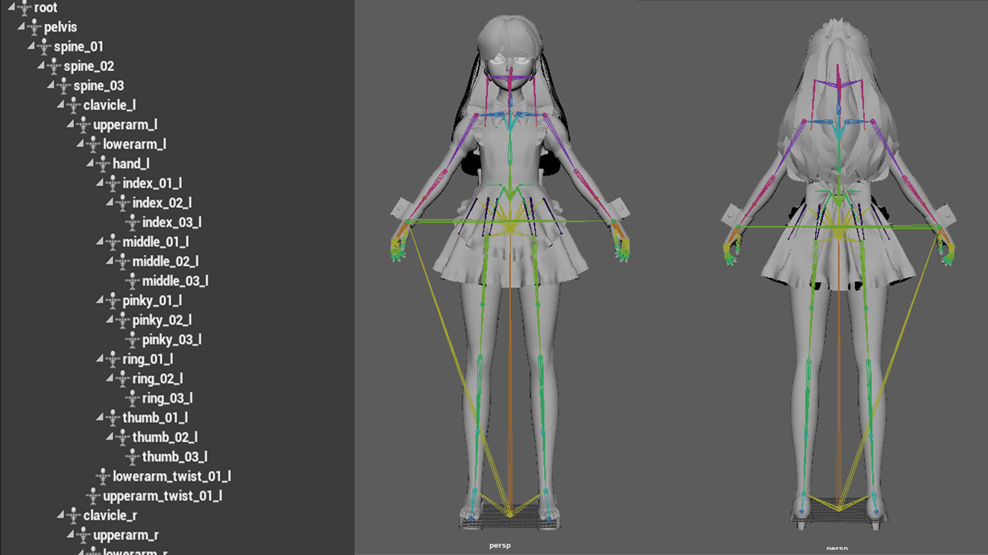 Cute Maid Low-poly 3D model_12