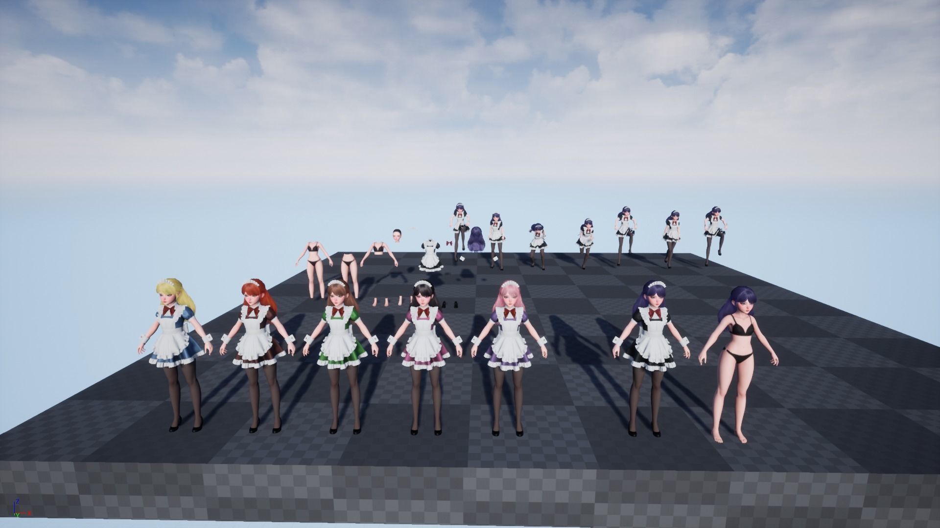 Cute Maid Low-poly 3D model_19