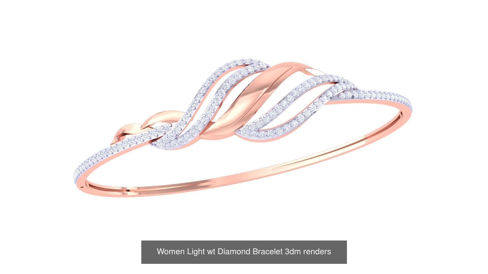 20 Women Light wt Diamond Bracelet 3dm renders  3D Model Collection_8