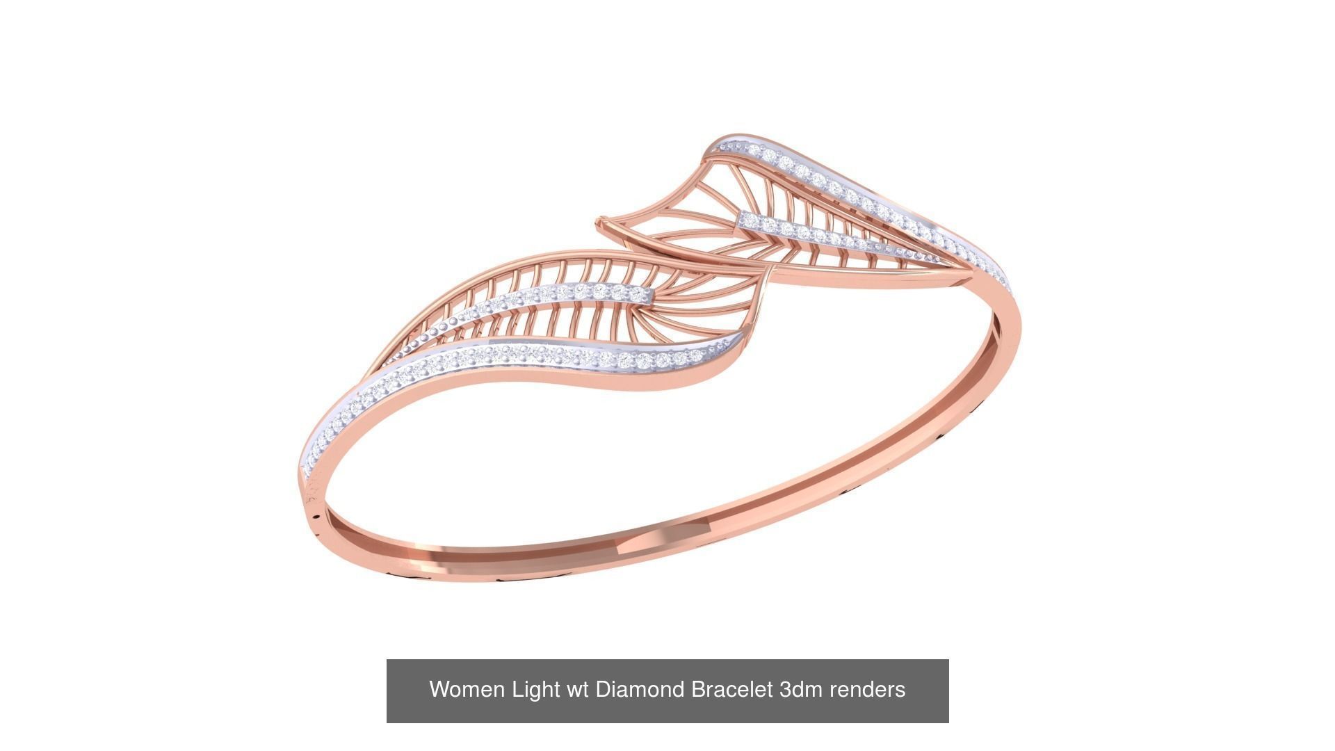 20 Women Light wt Diamond Bracelet 3dm renders  3D Model Collection_18