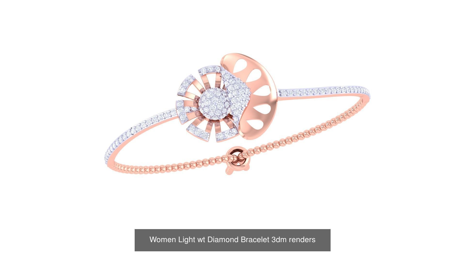 20 Women Light wt Diamond Bracelet 3dm renders  3D Model Collection_11