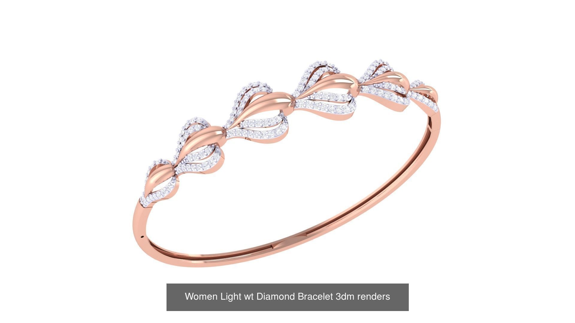 20 Women Light wt Diamond Bracelet 3dm renders  3D Model Collection_22