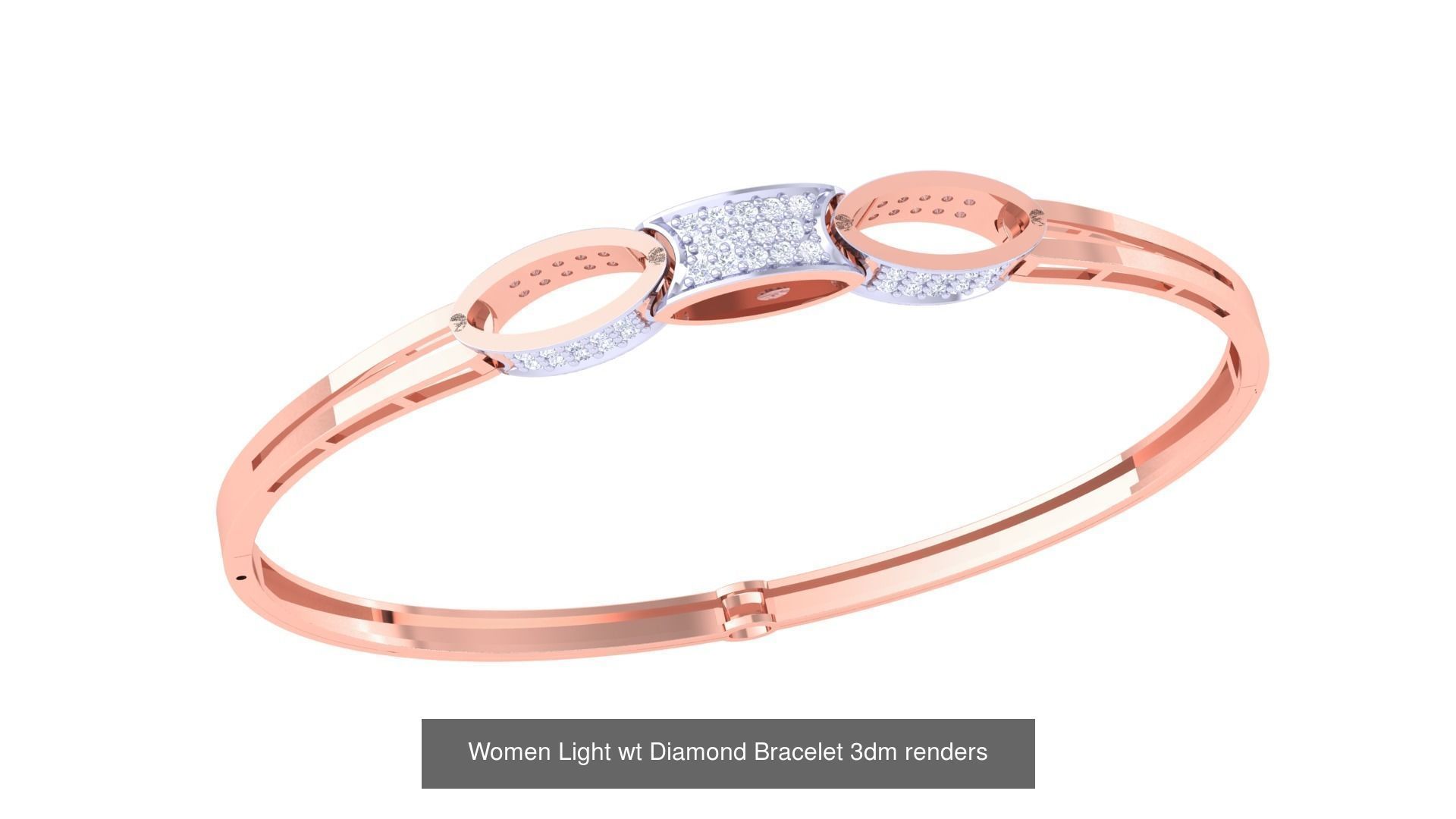 20 Women Light wt Diamond Bracelet 3dm renders  3D Model Collection_14